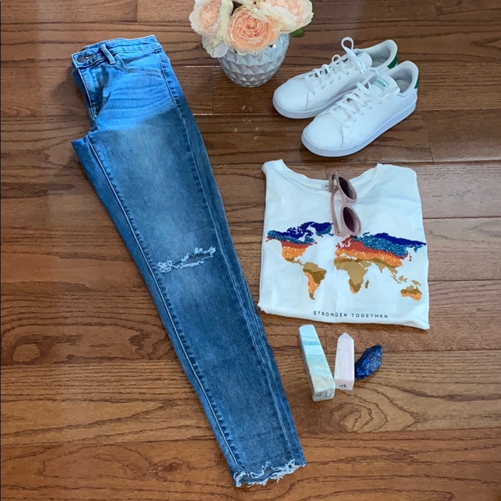 Distressed jeans
